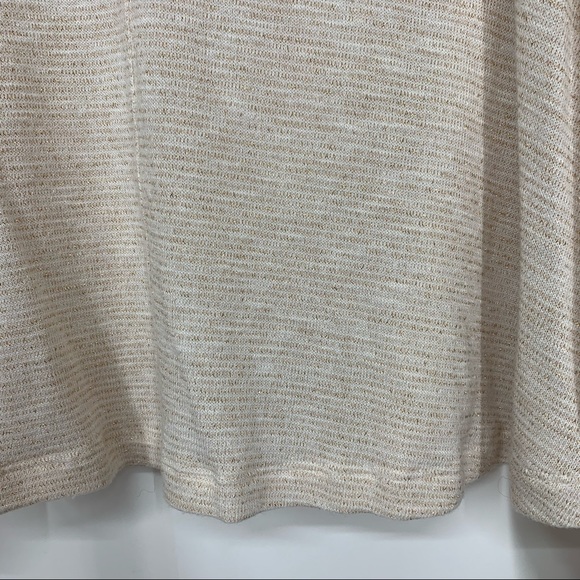 Free People Gold Metallic Fleck Ivory Lightweight Knit Cowl Neck Sweater Size XS - Picture 4 of 15